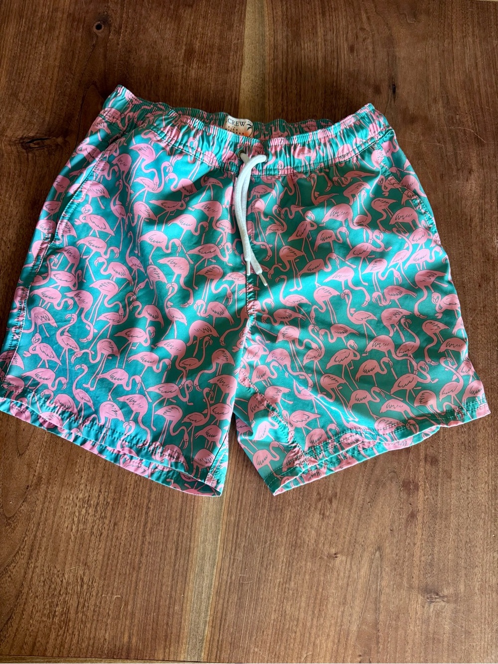 J. Crew Men’s Pink Flamingo Print Swim Shorts